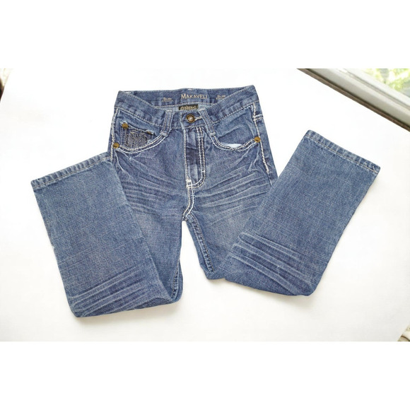 Makaveli Branded Boys Slim Straight Jeans - Size 7 - Picture 4 of 11